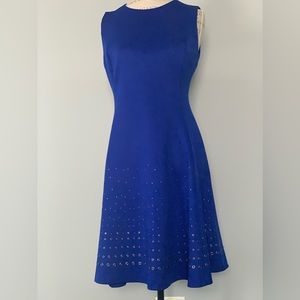 DKNY Blue Sleeveless Embellished Dress